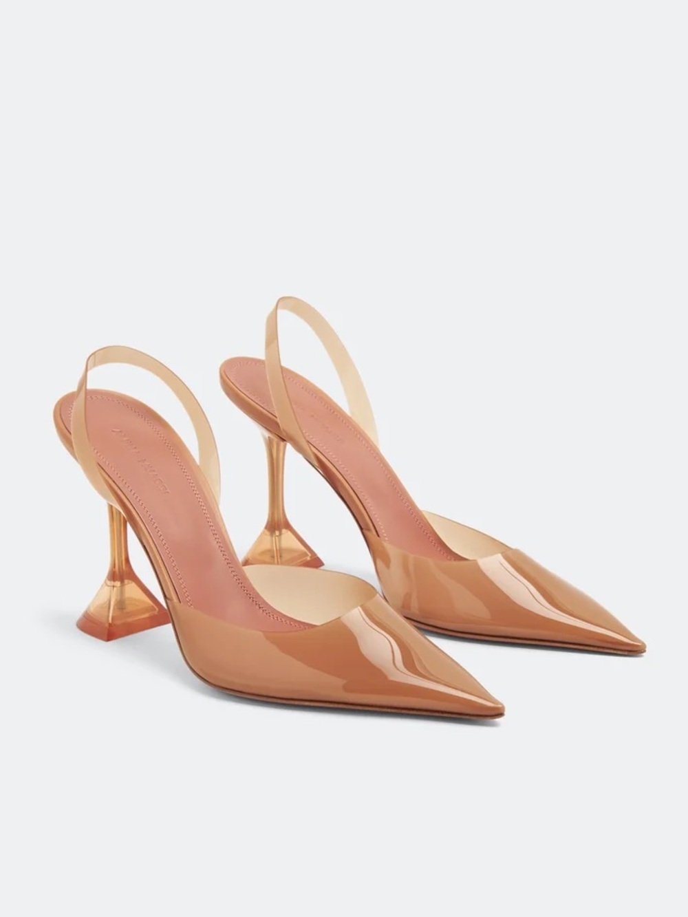 AMINA MUADDI Holli Glass slingback pumps latte